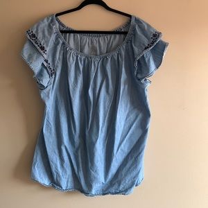 St. John’s Bay 2X Denim Smock Top